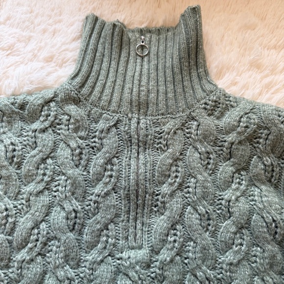 Sincerely Jules Mint Cable Knit Cowl Sweater - Picture 3 of 6